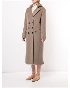 Двубортное пальто с капюшоном Ruban