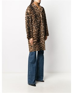 Пальто с леопардовым принтом Yves salomon