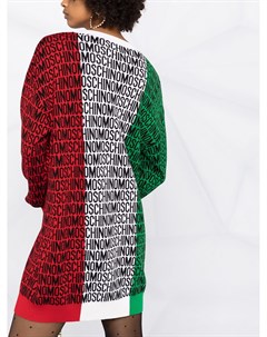 Трикотажное платье с логотипом Moschino