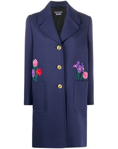 Пальто на пуговицах с цветочной аппликацией Boutique moschino