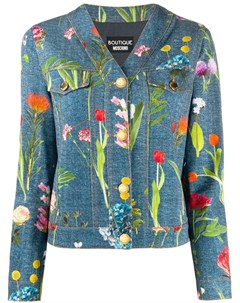 Джинсовая куртка с цветочным фотопринтом Boutique moschino