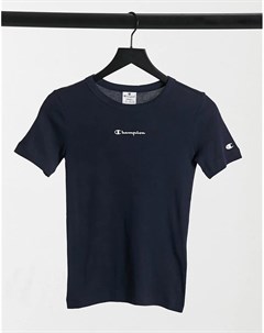 Темно синяя футболка с вырезом лодочкой Champion