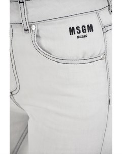 Белые джинсы с черным декором Msgm