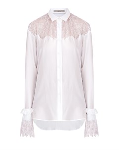 Блуза с инкрустацией кружевом и рукавами в винтажном стиле Ermanno scervino