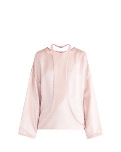 Oversize блуза из металлизированной ткани ламе с воротом халтером Valentino