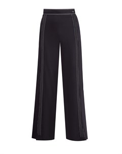 Черные брюки палаццо с фактурными стегаными деталями Valentino
