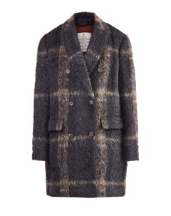 Oversize пальто из ткани Sparkling с металлизированной нитью Brunello cucinelli