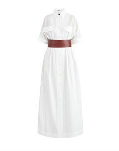 Платье рубашка из воздушного поплина с корсетным поясом в стиле вестерн Brunello cucinelli