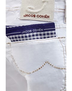 Белые джинсы из хлопкового денима с контрастной прострочкой швов Jacob cohen