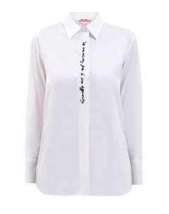 Хлопковая блуза с объемным декором в стиле леттеринг Stella mccartney