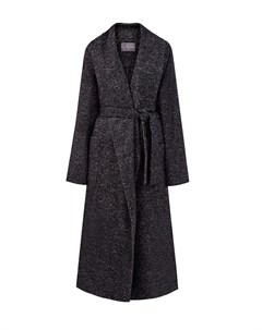 Удлиненное пальто из теплой шерсти с широким поясом Lorena antoniazzi