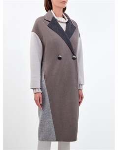 Colorblock пальто из двухслойной шерстяной фланели Lorena antoniazzi