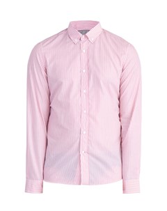 Хлопковая рубашка с узором в виде вертикальных полос розового цвета Brunello cucinelli