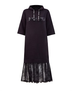 Хлопковое платье свитшот с кружевным подолом Ermanno ermanno scervino