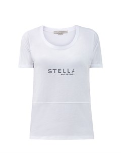 Хлопковая футболка с объемными швами и логотипом Stella mccartney