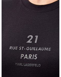 Монохромная хлопковая футболка с архитектурными рукавами Karl lagerfeld