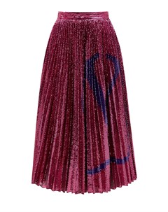 Плиссированная юбка миди с вышивкой VLogo Signature Valentino