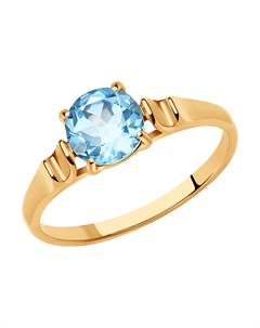 Кольцо из золота с голубым топазом Sokolov
