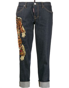 Укороченные джинсы с вышивкой Dsquared2