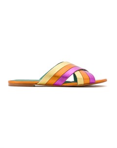 Шлепанцы Rainbow с эффектом металлик Blue bird shoes