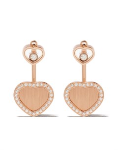 Золотые серьги Happy Hearts Golden Hearts с бриллиантами из коллаборации с 007 Chopard