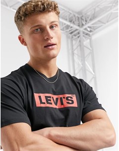 Черная футболка с небольшой вставкой с логотипом на груди Levi's®