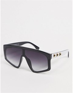 Черные большие солнцезащитные очки с заклепками Svnx