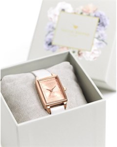 Розово золотистые розовые часы с кожаным ремешком London Edition Olivia burton