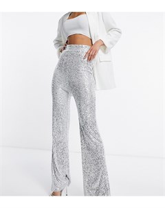 Широкие серебристые брюки с пайетками от комплекта Jaded rose tall