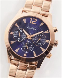 Золотистые часы с браслетом Guess