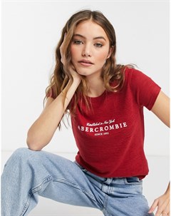 Красная футболка с логотипом Abercrombie & fitch