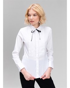 Белая рубашка с контрастным бантом Ostin