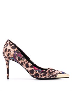 Туфли с заостренным носком и леопардовым принтом Versace jeans couture