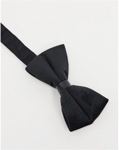 Черный бархатный галстук бабочка с ремешком из искусственной кожи Twisted tailor