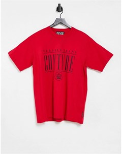 Красная футболка с логотипом Couture Versace jeans