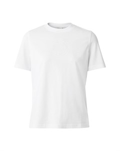 Белая хлопковая футболка с однотонным логотипом Burberry