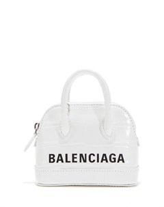 Белая кожаная сумка с логотипом Ville Top Handle Balenciaga