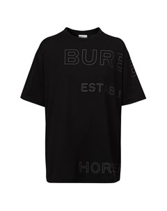 Черная футболка оверсайз с принтом Horseferry Burberry