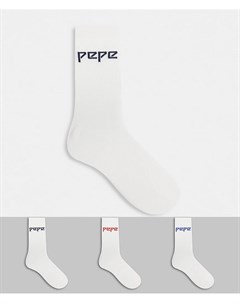Набор из 3 пар спортивных белых носков Jacobus Pepe jeans