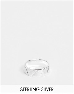 Кольцо из стерлингового серебра с матовым и блестящим дизайном Asos design