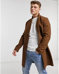 Коричневое шерстяное пальто Tom tailor