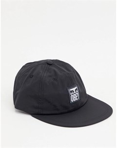 Черная 6 панельная кепка с ремешком и логотипом Obey
