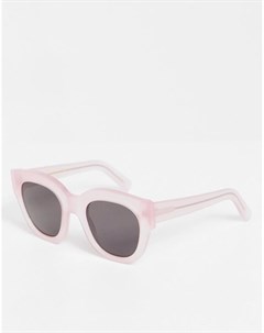 Женские круглые солнцезащитные очки в прозрачной розовой оправе Cleo Monokel eyewear
