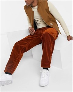 Вельветовые брюки темно оранжевого цвета Carhartt wip