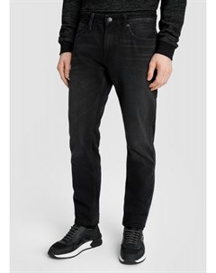 Чёрные зауженные джинсы с потёртостями Ostin