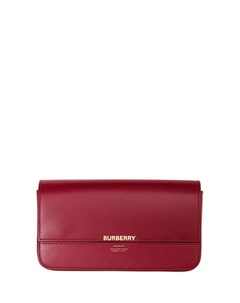 Бордовый кожаный бумажник со съемным ремешком Burberry