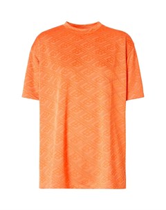 Оранжевая футболка с логотипами Burberry