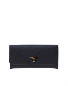 Кожаный кошелек черного цвета Prada