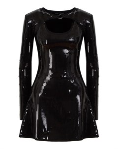 Черное платье мини с пайетками David koma