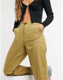 Свободные брюки оливкового цвета в стиле милитари Asos design